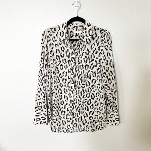 A.L.C. Emerson Leopard Printed Silk Button Down‎ women’s size 2